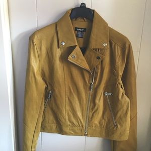 Front-Zip Moto Jacket Color Moss